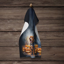 Load image into Gallery viewer, Vizsla Puppy Halloween Kitchen Towel