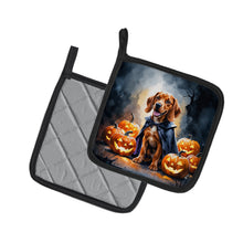Load image into Gallery viewer, Vizsla Puppy Halloween Pair of Pot Holders