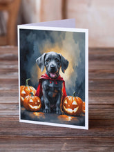 Load image into Gallery viewer, Weimaraner Puppy Halloween Greeting Cards Pack of 8