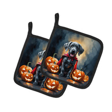 Load image into Gallery viewer, Weimaraner Puppy Halloween Pair of Pot Holders