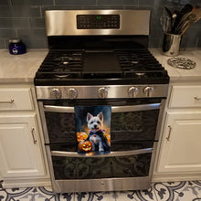 Load image into Gallery viewer, Westie Spaniel Puppy Halloween Kitchen Towel