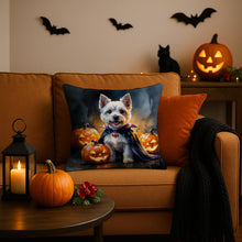 Load image into Gallery viewer, Westie Spaniel Puppy Halloween Throw Pillow
