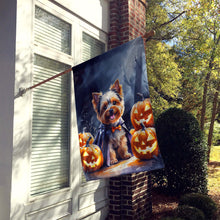 Load image into Gallery viewer, Yorkshire Terrier Puppy Halloween House Flag