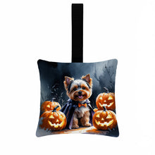 Load image into Gallery viewer, Yorkshire Terrier Puppy Halloween Mini Hanging Pillow Ornament 3.5 × 3.5