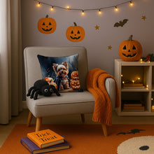 Load image into Gallery viewer, Yorkshire Terrier Puppy Halloween Throw Pillow