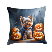 Load image into Gallery viewer, Yorkshire Terrier Puppy Halloween Throw Pillow