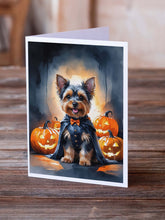 Load image into Gallery viewer, Yorkshire Terrier Yorkie Puppy Halloween Greeting Cards Pack of 8