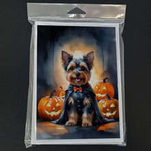 Load image into Gallery viewer, Yorkshire Terrier Yorkie Puppy Halloween Greeting Cards Pack of 8