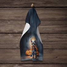 Load image into Gallery viewer, Yorkshire Terrier Yorkie Puppy Halloween Kitchen Towel