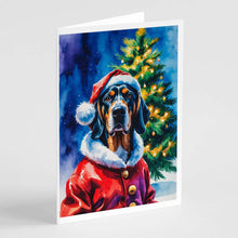 Load image into Gallery viewer, Bluetick Coonhound Christmas Greeting Cards Pack of 8