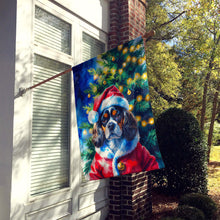 Load image into Gallery viewer, Tricolor Cavalier Spaniel Christmas House Flag