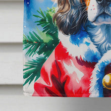 Load image into Gallery viewer, Tricolor Cavalier Spaniel Christmas House Flag