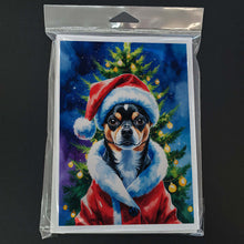 Load image into Gallery viewer, Black and Tan Chihuahua Christmas Greeting Cards Pack of 8