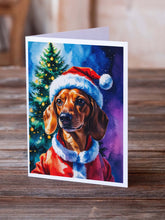 Load image into Gallery viewer, Red Dachshund Christmas Greeting Cards Pack of 8