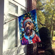 Load image into Gallery viewer, Chocolate Labradoodle Christmas House Flag