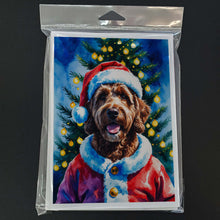 Load image into Gallery viewer, Chocolate Labradoodle Christmas Greeting Cards Pack of 8
