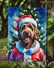 Load image into Gallery viewer, Chocolate Labradoodle Christmas Garden Flag