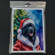 Load image into Gallery viewer, Black Newfoundland Christmas Greeting Cards Pack of 8