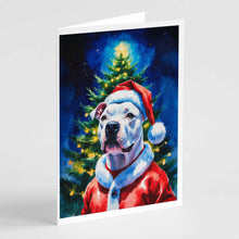 Load image into Gallery viewer, White Pit Bull Terrier Christmas Greeting Cards Pack of 8
