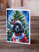 Load image into Gallery viewer, Black Poodle Christmas Greeting Cards Pack of 8
