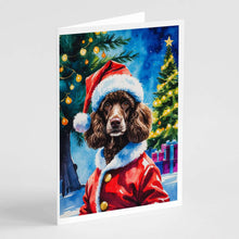 Load image into Gallery viewer, Chocolate Poodle Christmas Greeting Cards Pack of 8