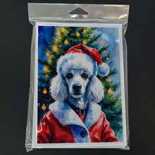 Load image into Gallery viewer, White Poodle Christmas Greeting Cards Pack of 8