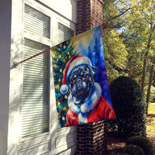 Load image into Gallery viewer, Black Pug Christmas House Flag