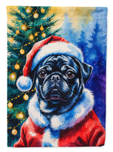 Load image into Gallery viewer, Black Pug Christmas House Flag