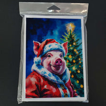 Load image into Gallery viewer, Pig Christmas Greeting Cards Pack of 8