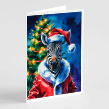 Load image into Gallery viewer, Zebra Christmas Greeting Cards Pack of 8