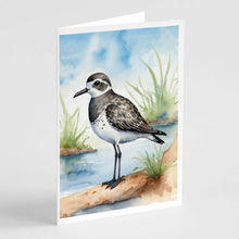 Load image into Gallery viewer, Black-bellied Plover Bird Greeting Cards Pack of 8