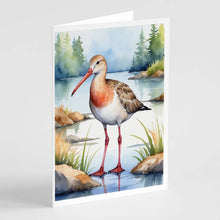 Load image into Gallery viewer, Hudsonian Godwit Bird Greeting Cards Pack of 8