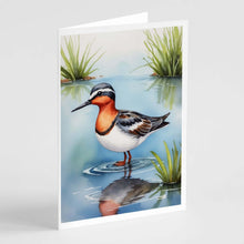 Load image into Gallery viewer, Red-necked Phalarope Bird Greeting Cards Pack of 8
