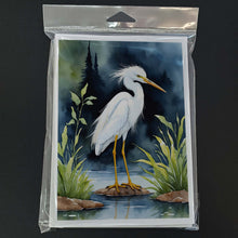 Load image into Gallery viewer, Snowy Egret Bird Greeting Cards Pack of 8