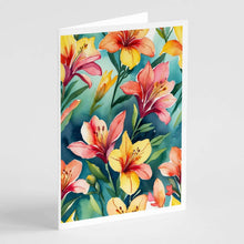 Load image into Gallery viewer, Alstroemerias Flowers Greeting Cards Pack of 8