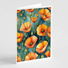 Load image into Gallery viewer, California Poppies Greeting Cards Pack of 8