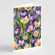 Load image into Gallery viewer, Crocus Flowers Greeting Cards Pack of 8