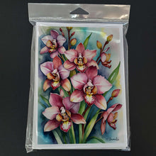 Load image into Gallery viewer, Cymbidium Orchids Greeting Cards Pack of 8