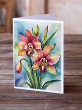 Load image into Gallery viewer, Cymbidium Orchids Greeting Cards Pack of 8