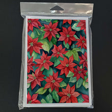 Load image into Gallery viewer, Poinsettias Greeting Cards Pack of 8