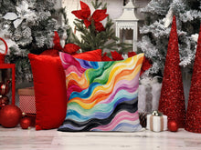 Load image into Gallery viewer, Progress Pride Waves of Unity Throw Pillow