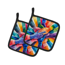Load image into Gallery viewer, Together, Stronger Pride Pair of Pot Holders