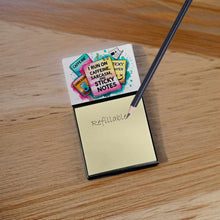 Load image into Gallery viewer, I run on caffeine Sticky Note Holder – Funny Nursing Desk Accessory, Made in USA
