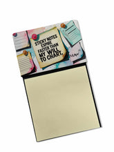 Load image into Gallery viewer, Expire faster than my will to chart Sticky Note Holder – Funny Nursing Desk Accessory, Made in USA