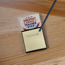 Load image into Gallery viewer, Greatest Civics Teacher Ever Funny Sticky Note Holder for Teacher's Gift