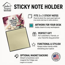 Load image into Gallery viewer, Greatest English Teacher Ever Funny Sticky Note Holder for Teacher's Gift