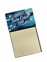 Load image into Gallery viewer, Greatest Swim Coach Ever Funny Sticky Note Holder for Teacher's Gift