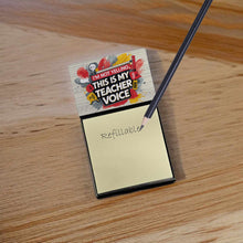 Load image into Gallery viewer, I'm not yelling this is my teacher voice Funny Sticky Note Holder for Teacher's Gift