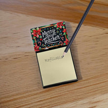 Load image into Gallery viewer, Merry &amp; Bright Teacher Funny Sticky Note Holder for Teacher's Gift