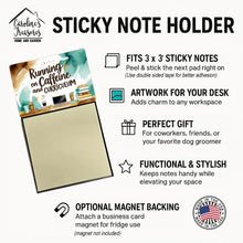 Load image into Gallery viewer, Running on Caffeine and Curriculum Funny Sticky Note Holder for Teacher's Gift